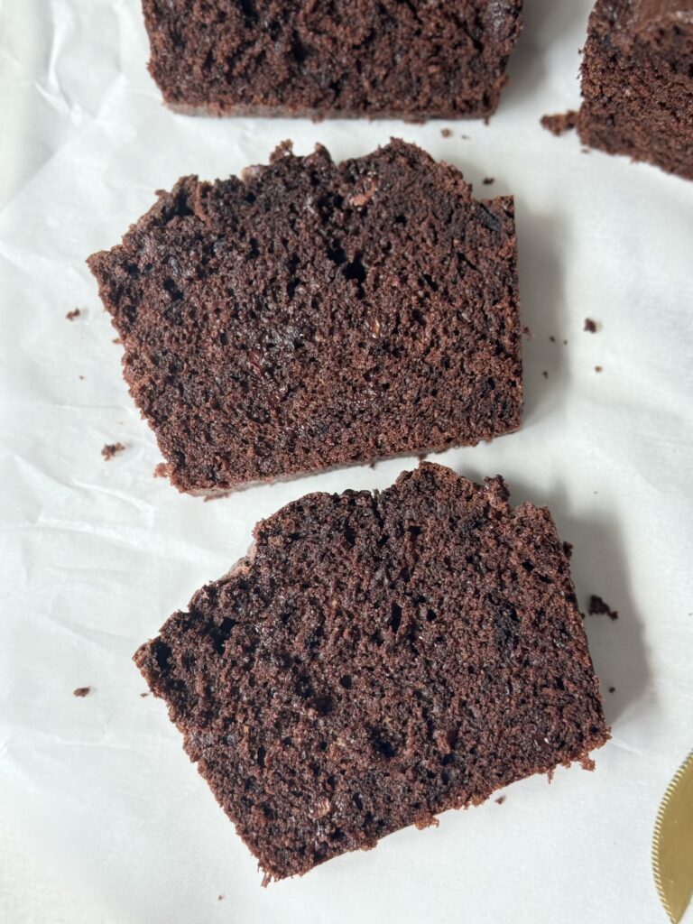 double chocolate Amish bread slices 