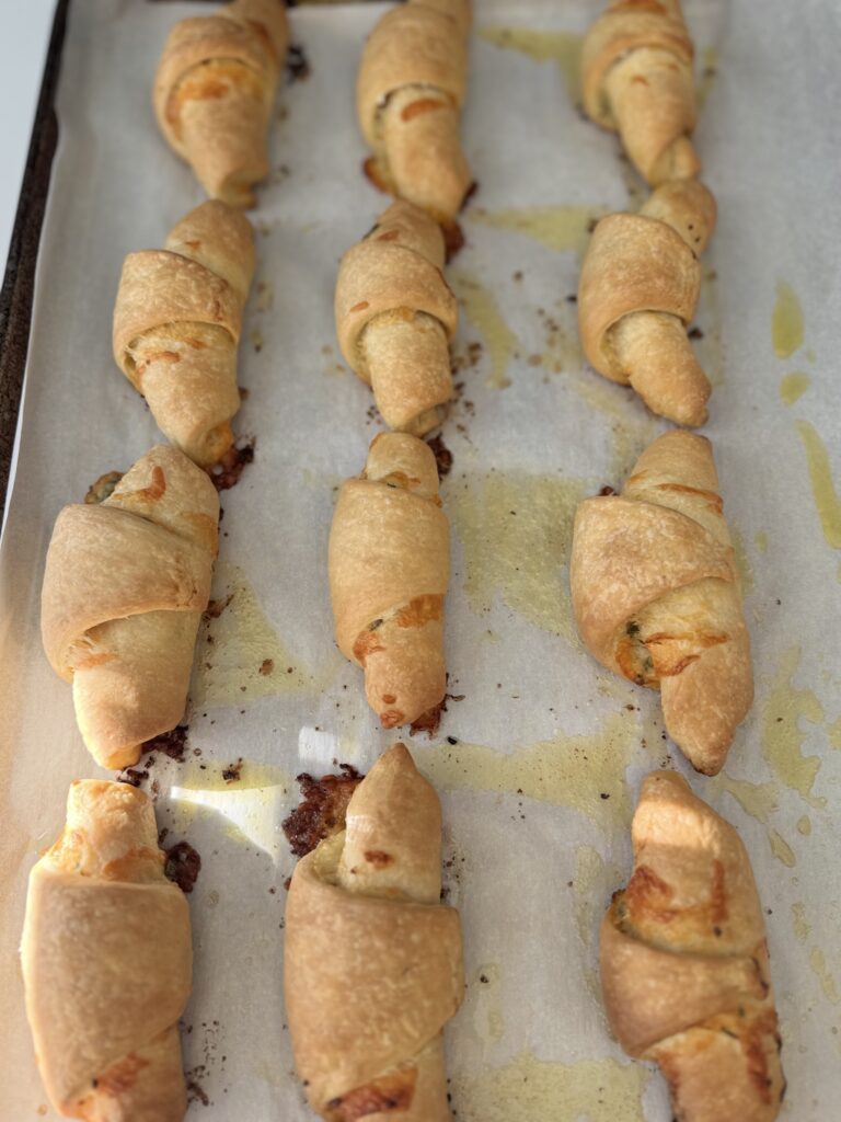 cheese stuffed sourdough crescent rolls