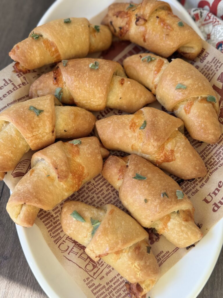 cheese stuffed sourdough crescent rolls