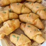 sourdough crescent rolls stuffed with cheese garlic butter