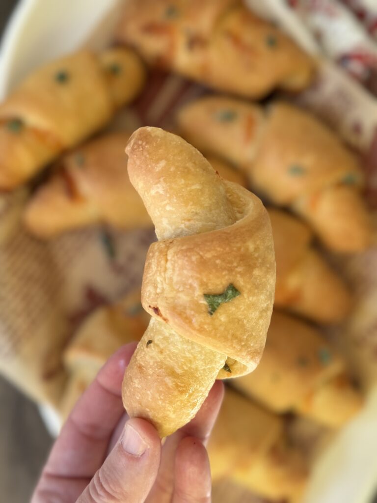 cheese stuffed sourdough crescent rolls