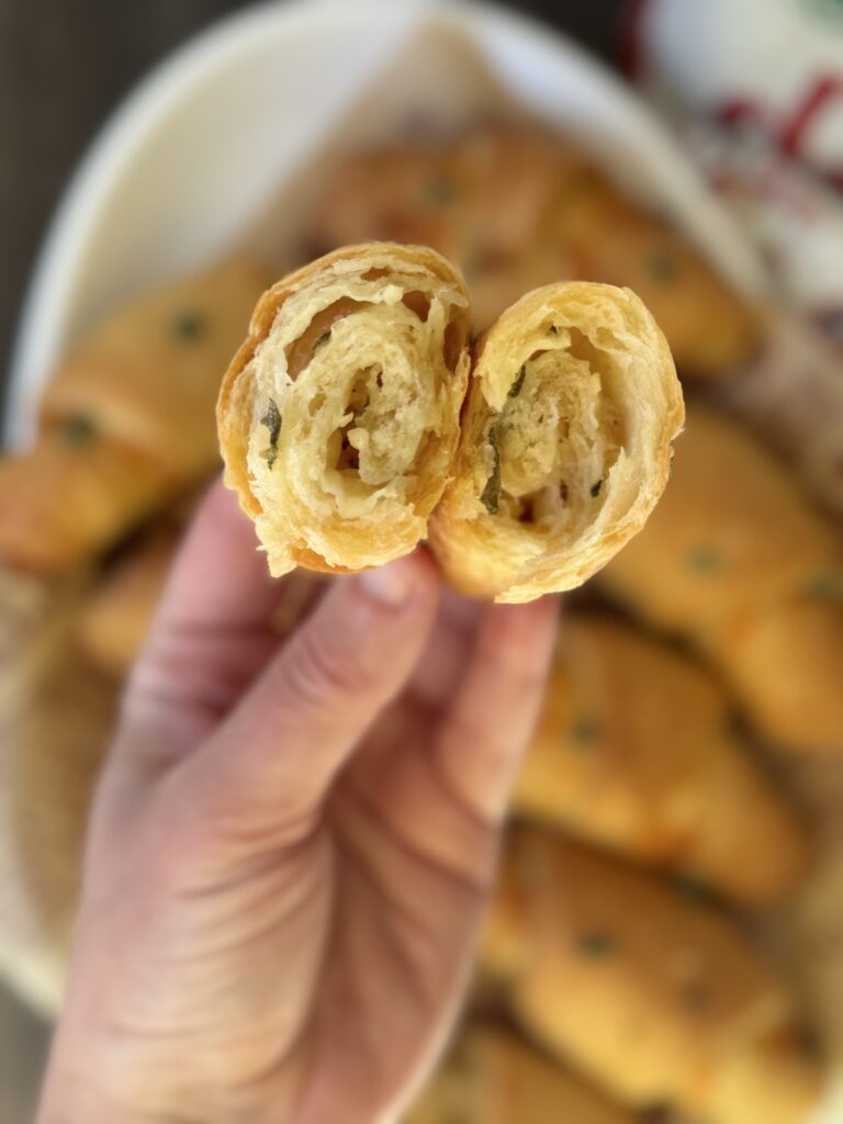 cheese stuffed sourdough crescent rolls