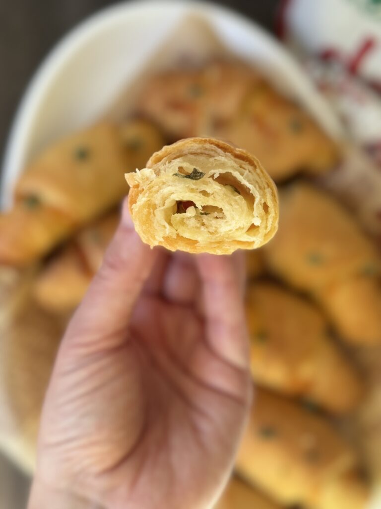 cheese stuffed sourdough crescent rolls