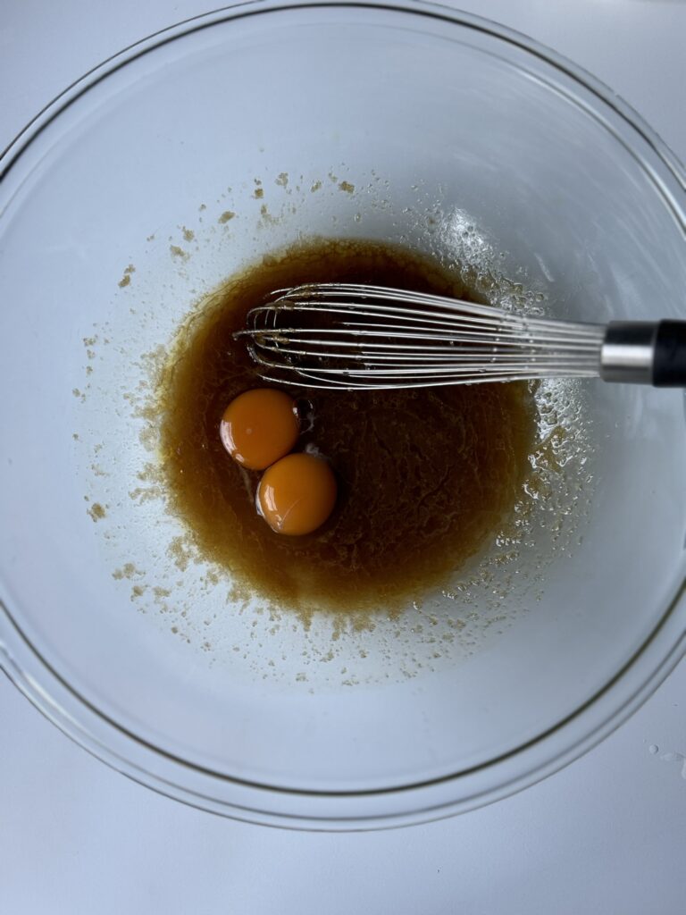 amish apple cider donut bread mixing