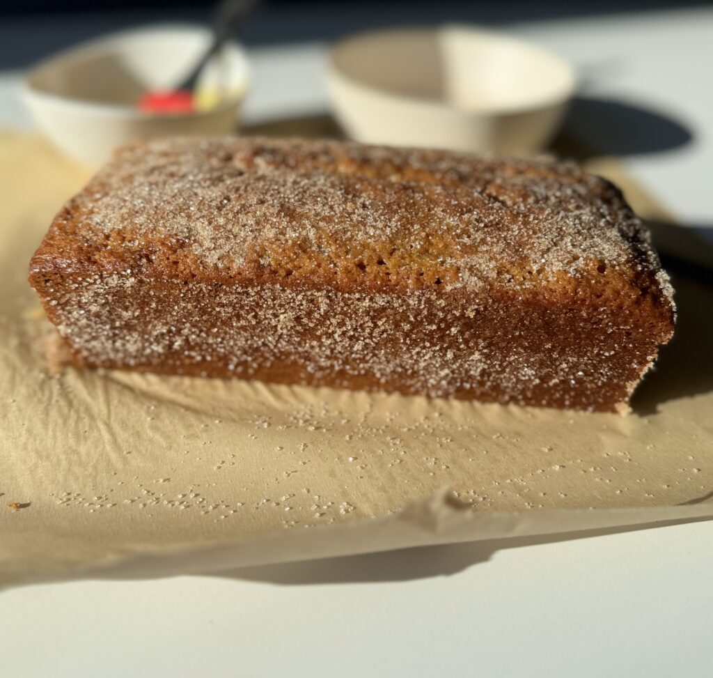 amish apple cider donut bread mixing