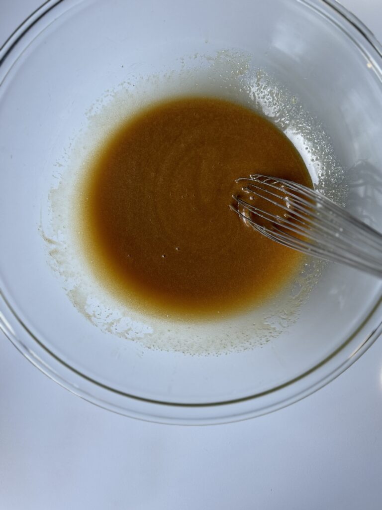 amish apple cider donut bread mixing