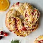 cranberry orange sourdough brioche wreaths