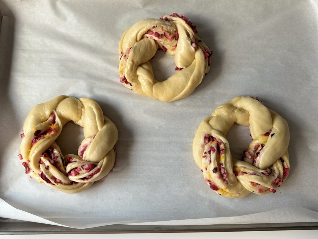 proofed sourdough brioche wreaths