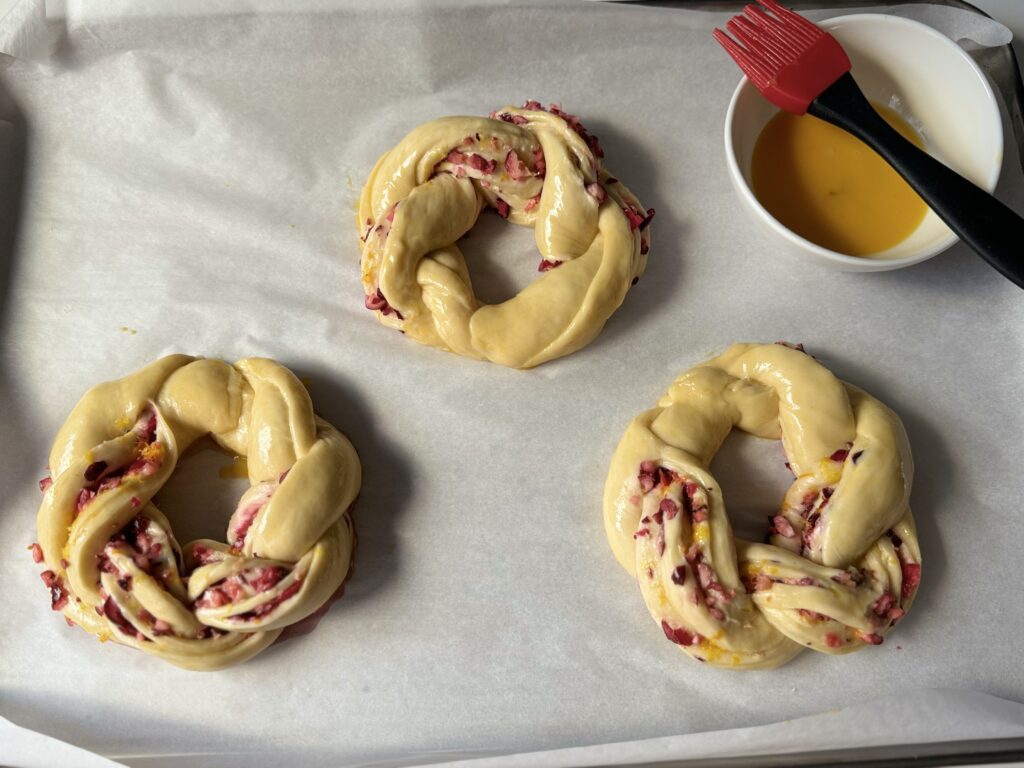 egg wash for sourdough brioche wreaths 