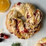 cranberry orange sourdough brioche wreaths