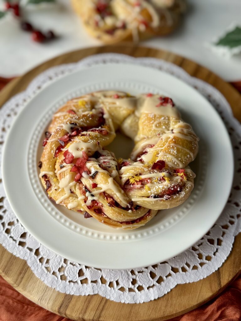 cranberry orange sourdough brioche wreaths