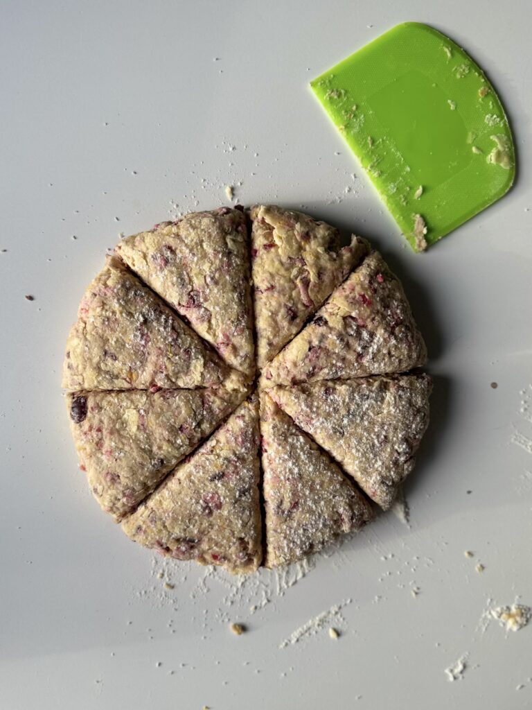 cut sourdough scones