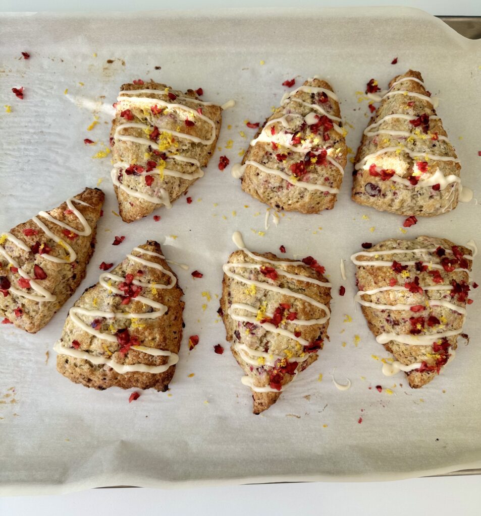 cranberry orange sourdough scones 