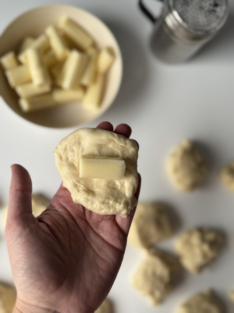 shaping christmas tree rolls