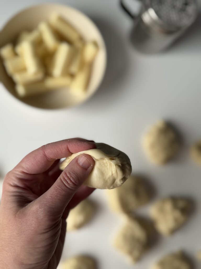 shaping christmas tree rolls