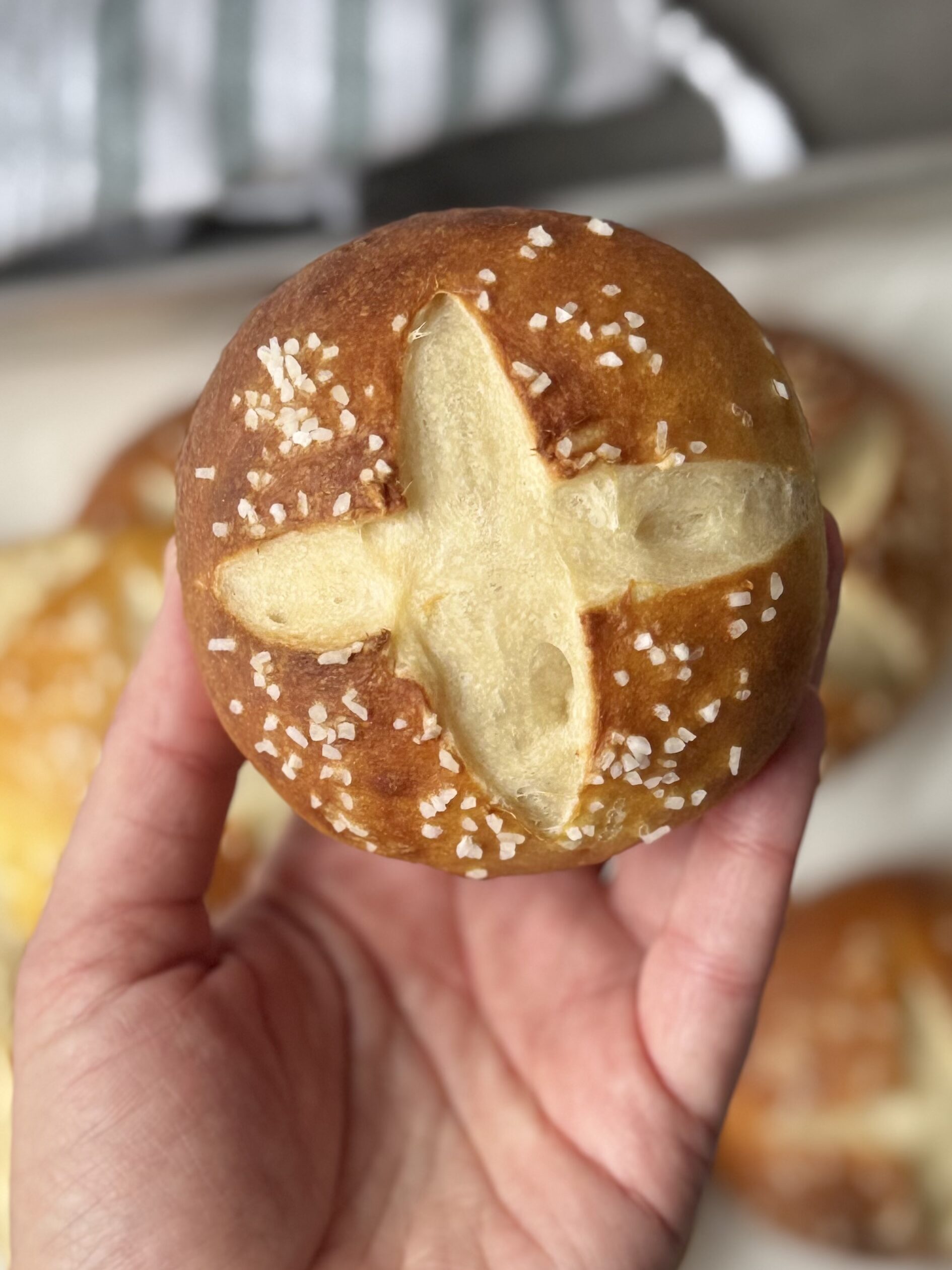 sourdough pretzel bun