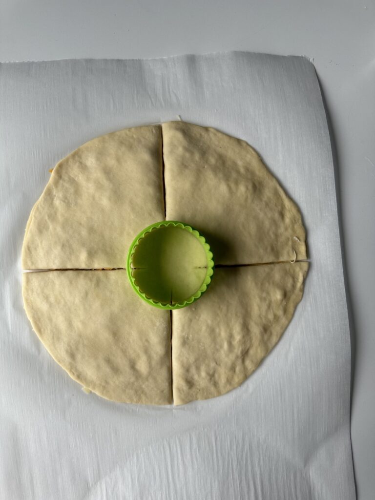 shaping sourdough star bread