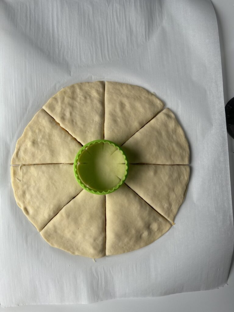 shaping sourdough star bread