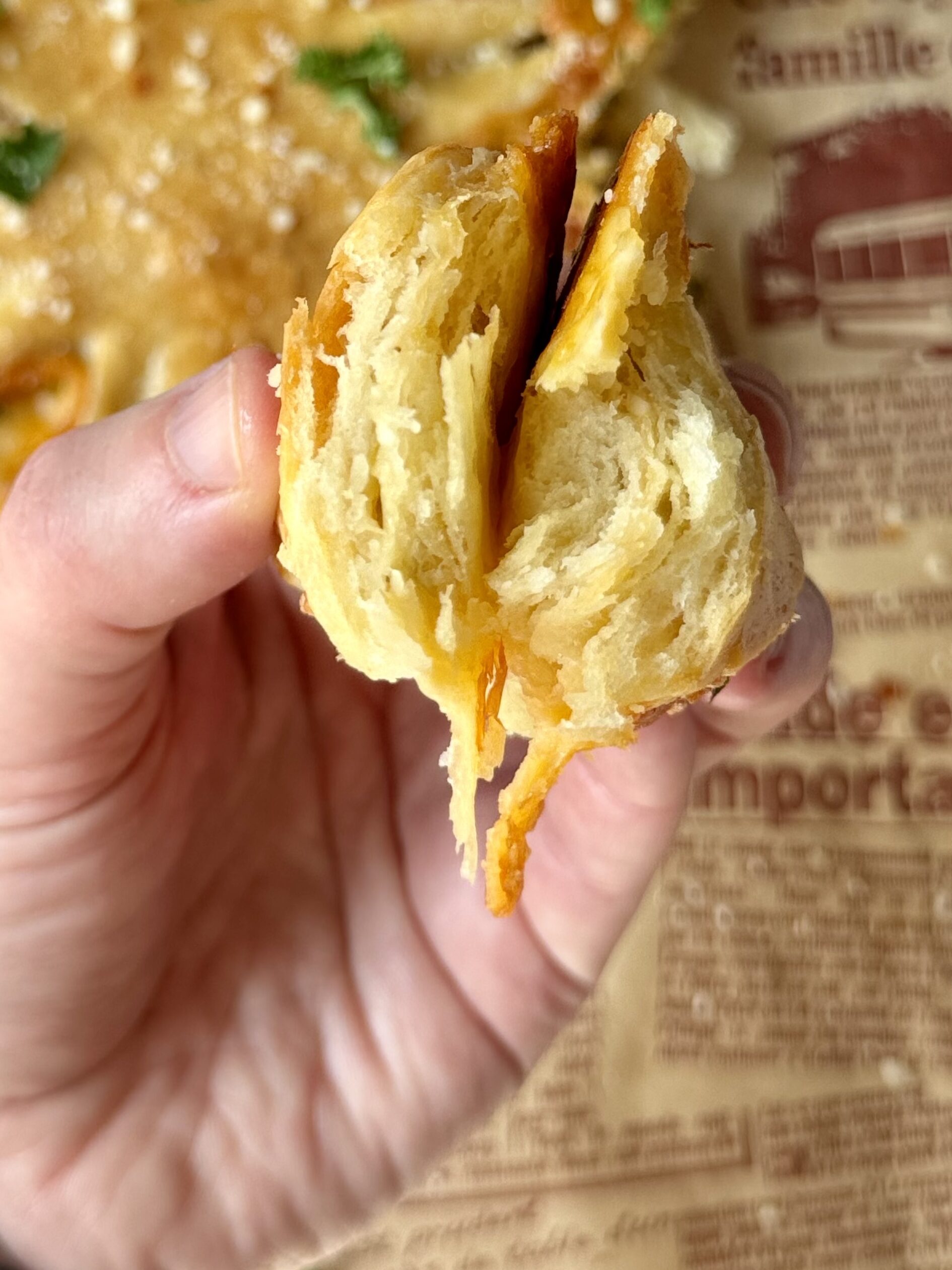 sourdough savory star bread inside of bread