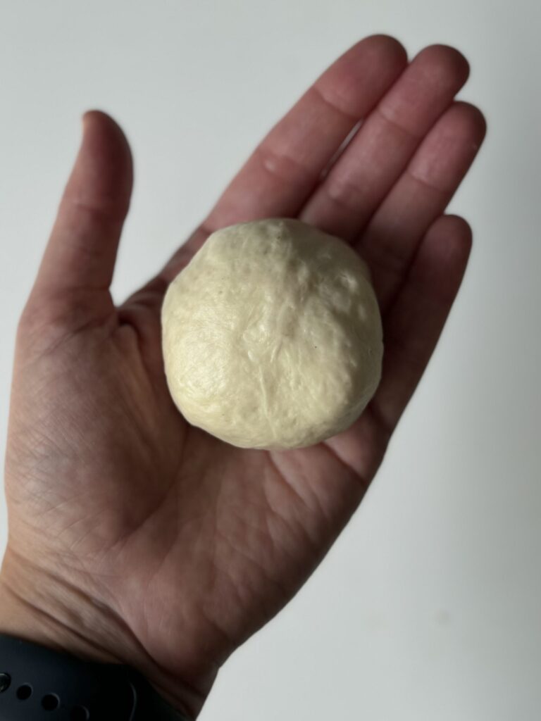 final shape of stuffed dough ball