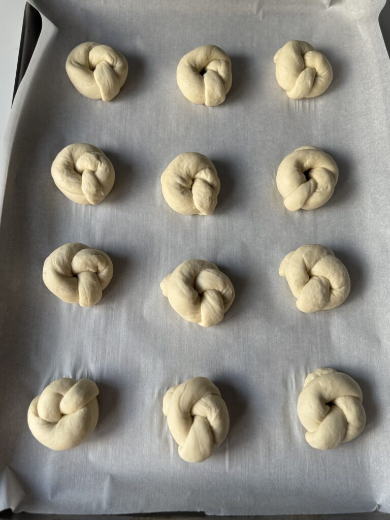 shaped sourdough garlic knots