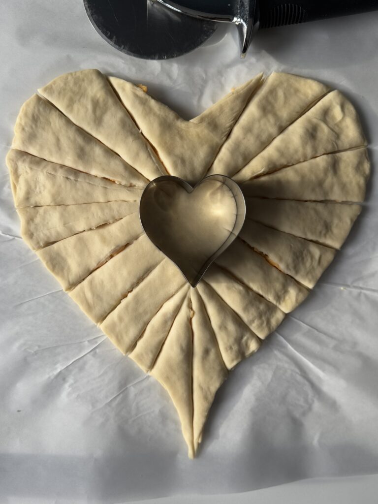 shaping sourdough heart