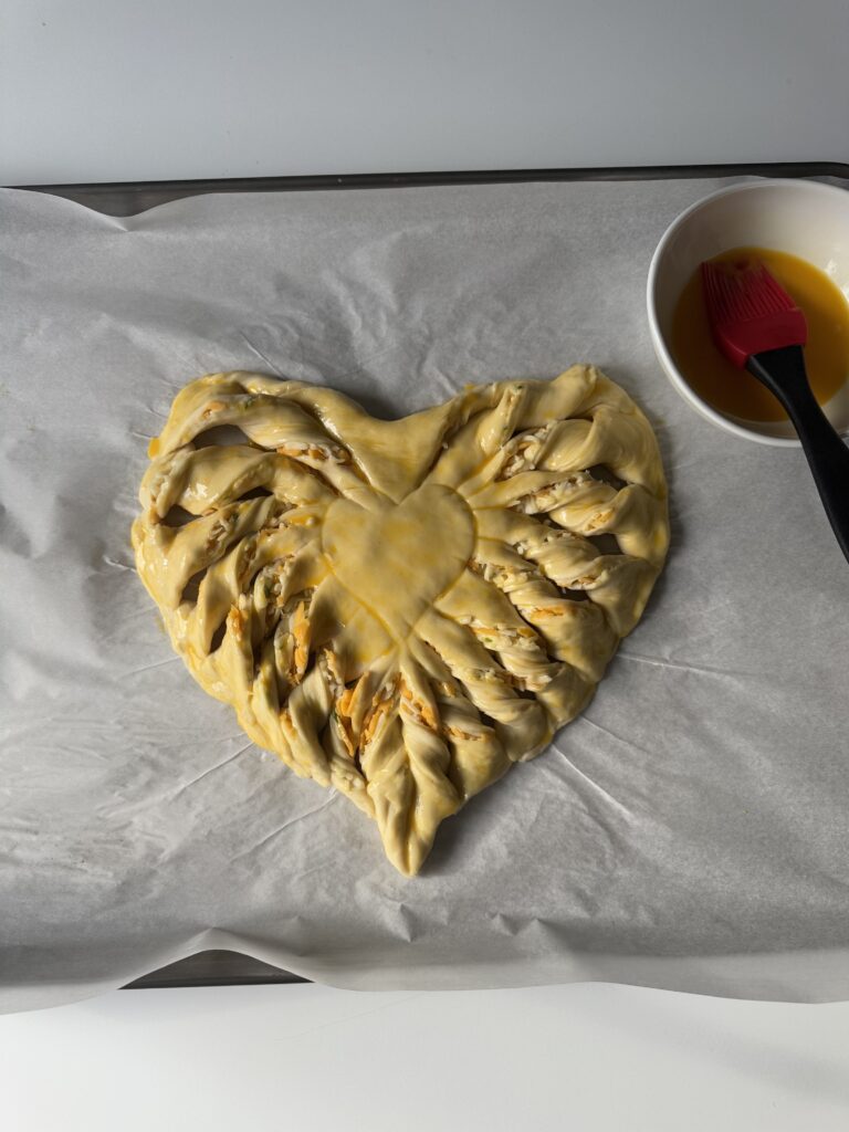 brushing the heart bread