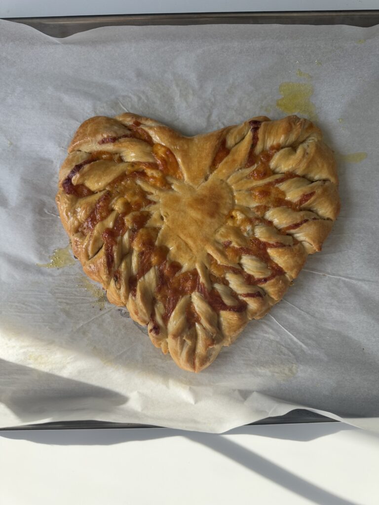 baked heart bread