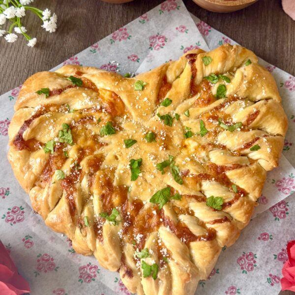sourdough twisted heart bread