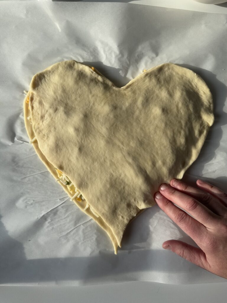 shaping sourdough twisted hearts