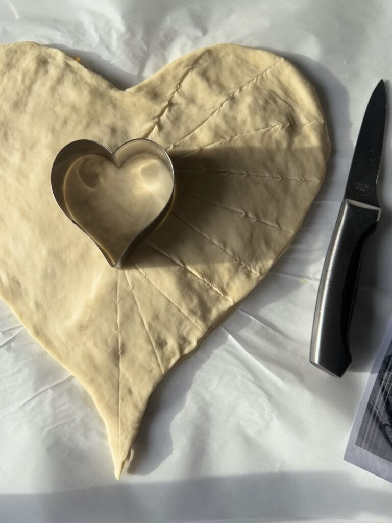 cutting sourdough heart