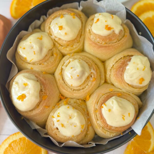 orange vanilla sourdough brioche rolls