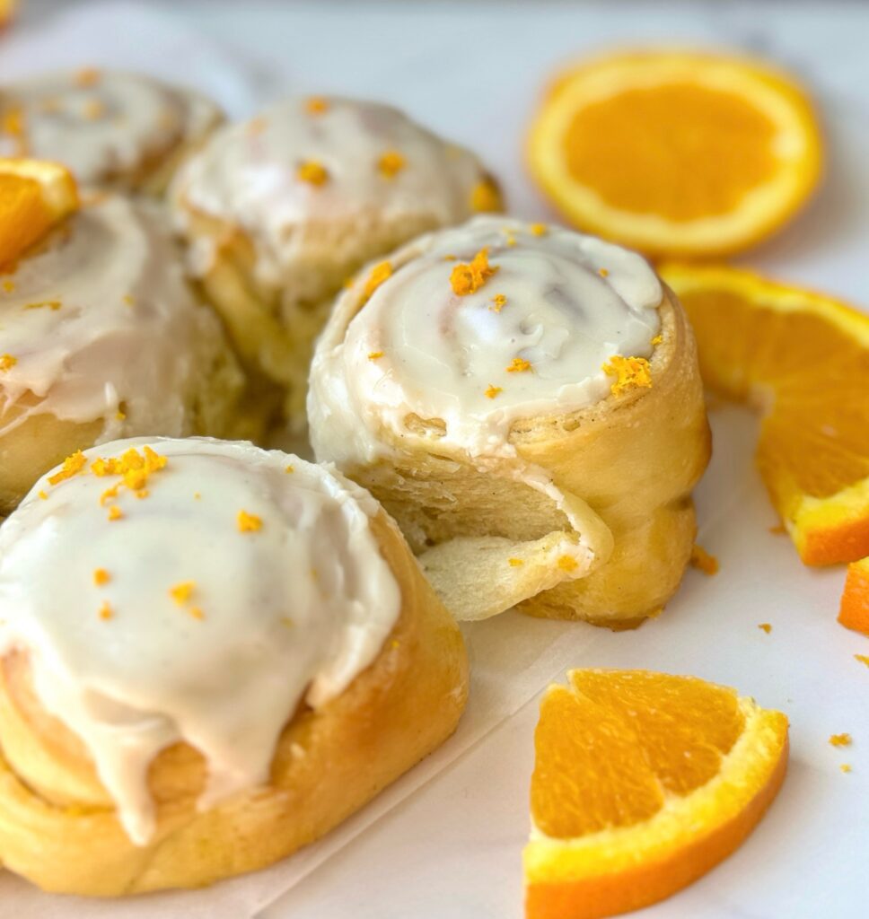 orange vanilla sourdough brioche rolls