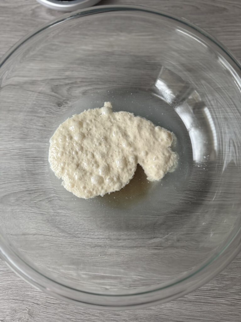 mixing sourdough pretzels