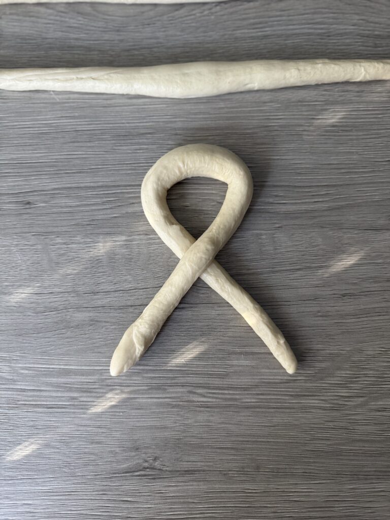 shaping sourdough pretzels