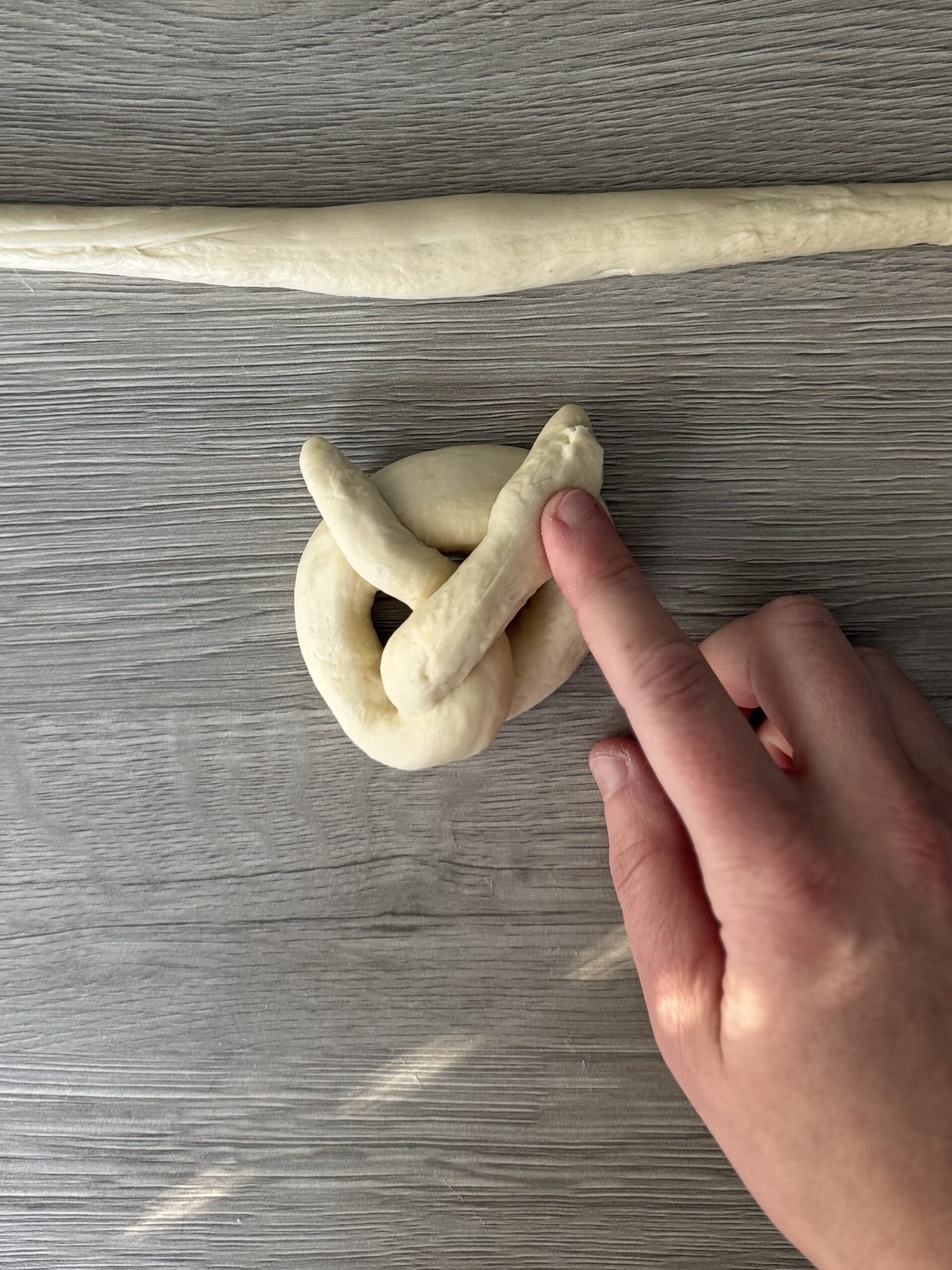 shaping sourdough pretzels