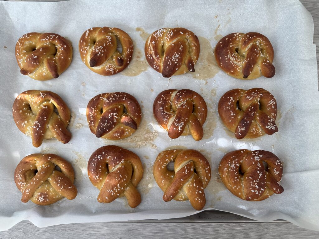 baked sourdough pretzels