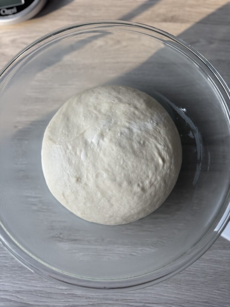 proofed sourdough pretzel dough