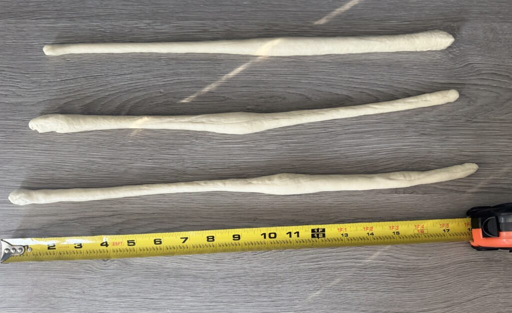 shaping sourdough pretzels