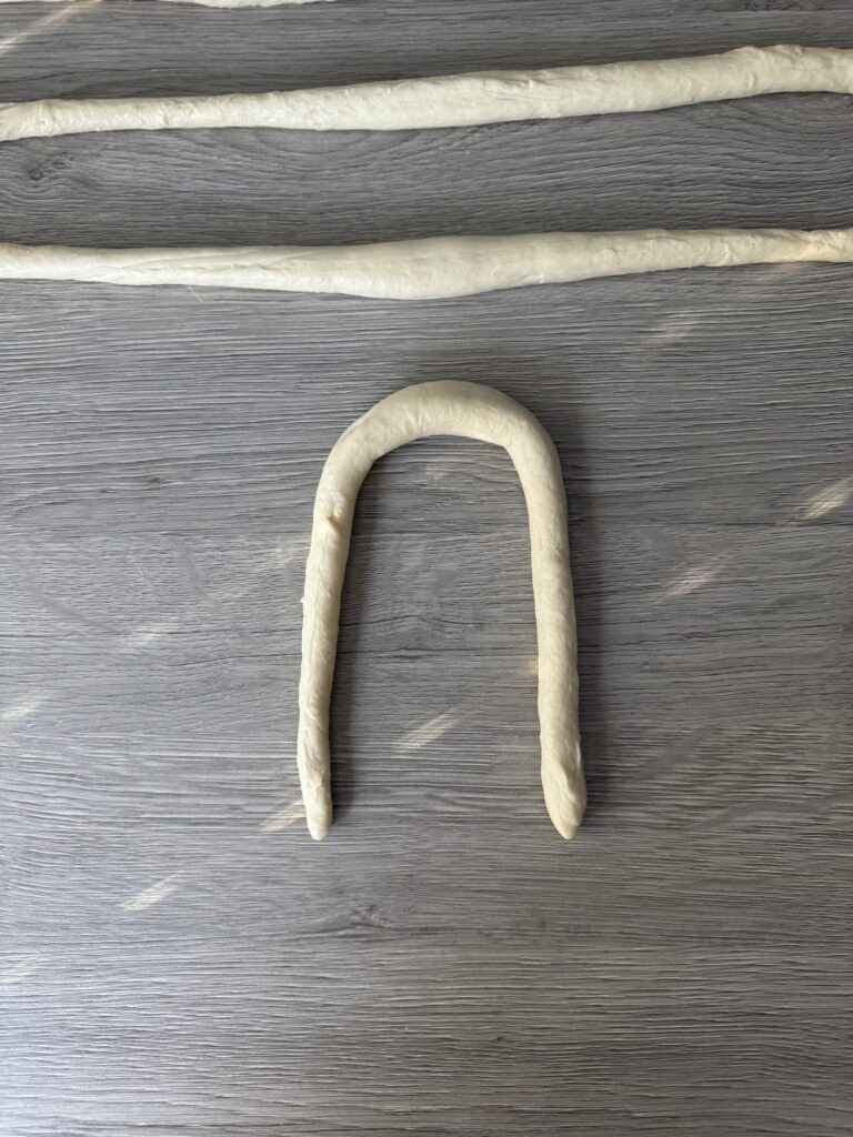 shaping sourdough pretzels