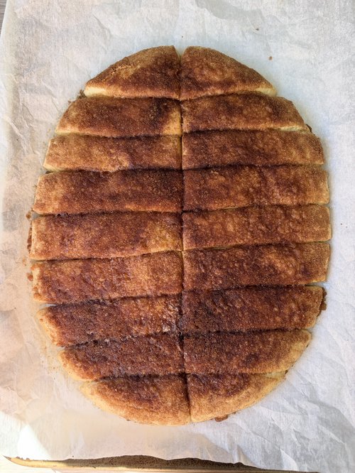 baked sourdough cinnamon sticks