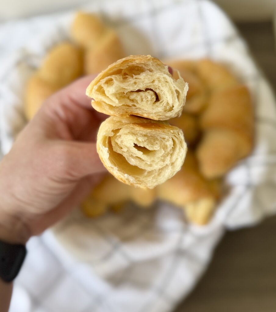inside of sourdough crescent roll