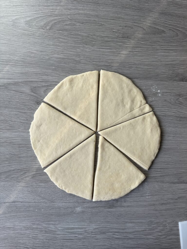 shaping crescent rolls