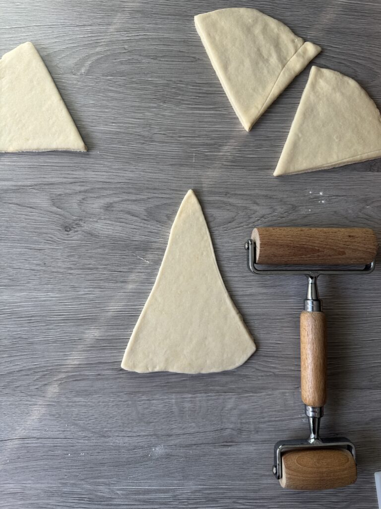 shaping crescent rolls