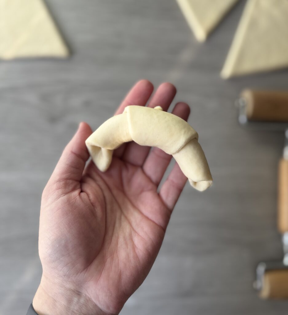 shaping crescent rolls