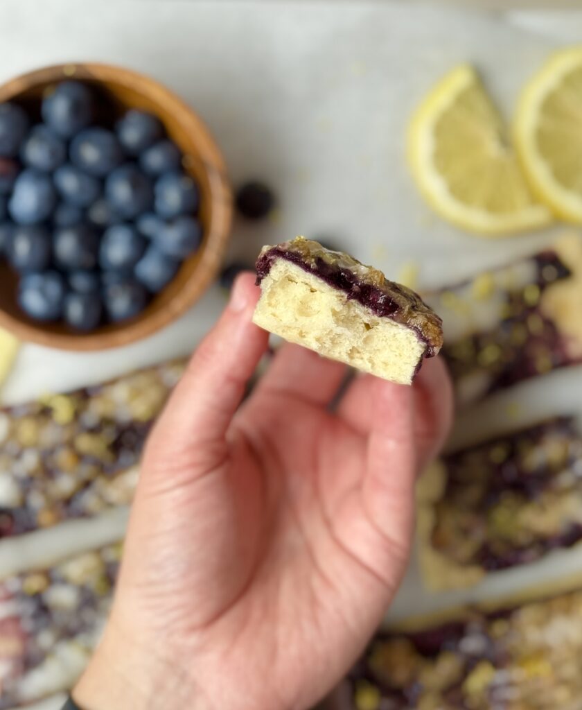 inside of lemon blueberry stick