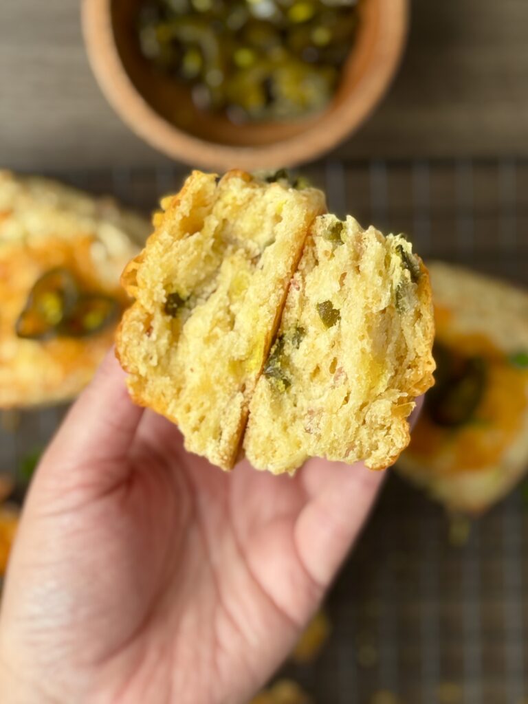 inside of sourdough scones