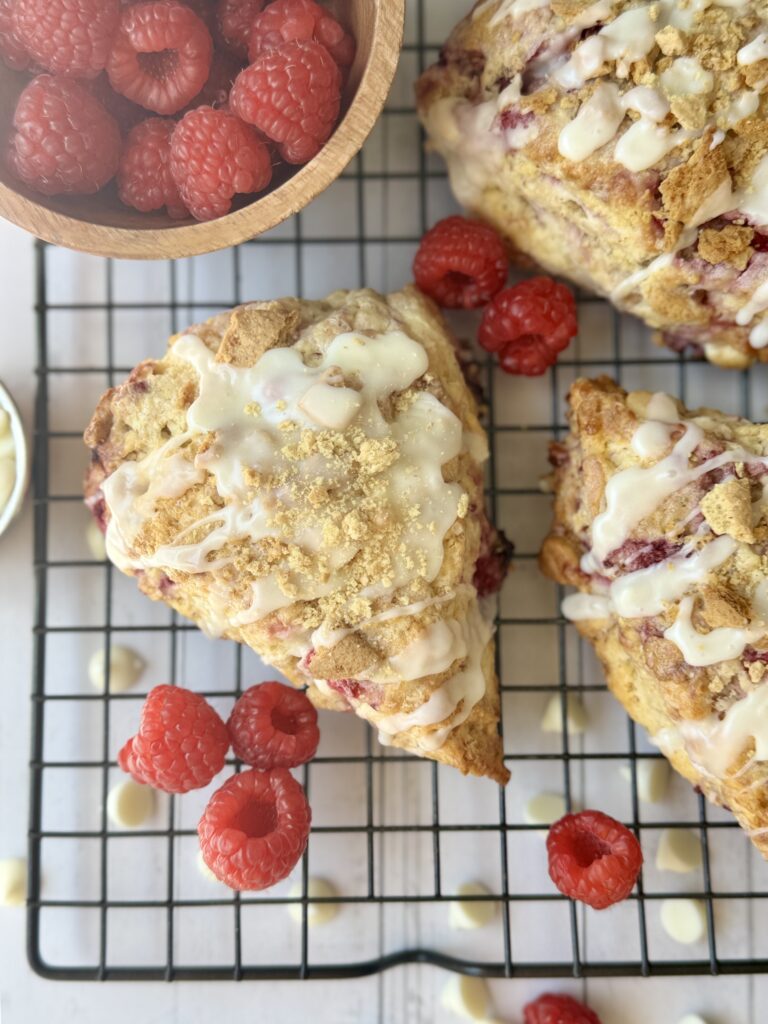 raspberry cheesecake sourdough scones