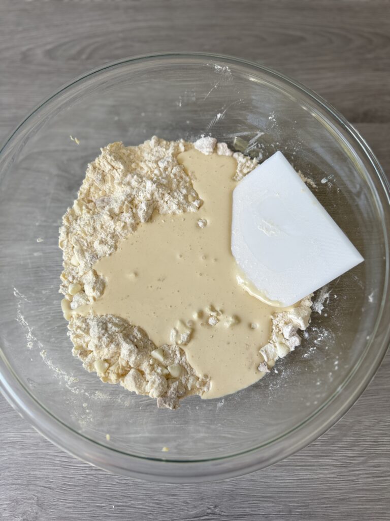 combining scone dough