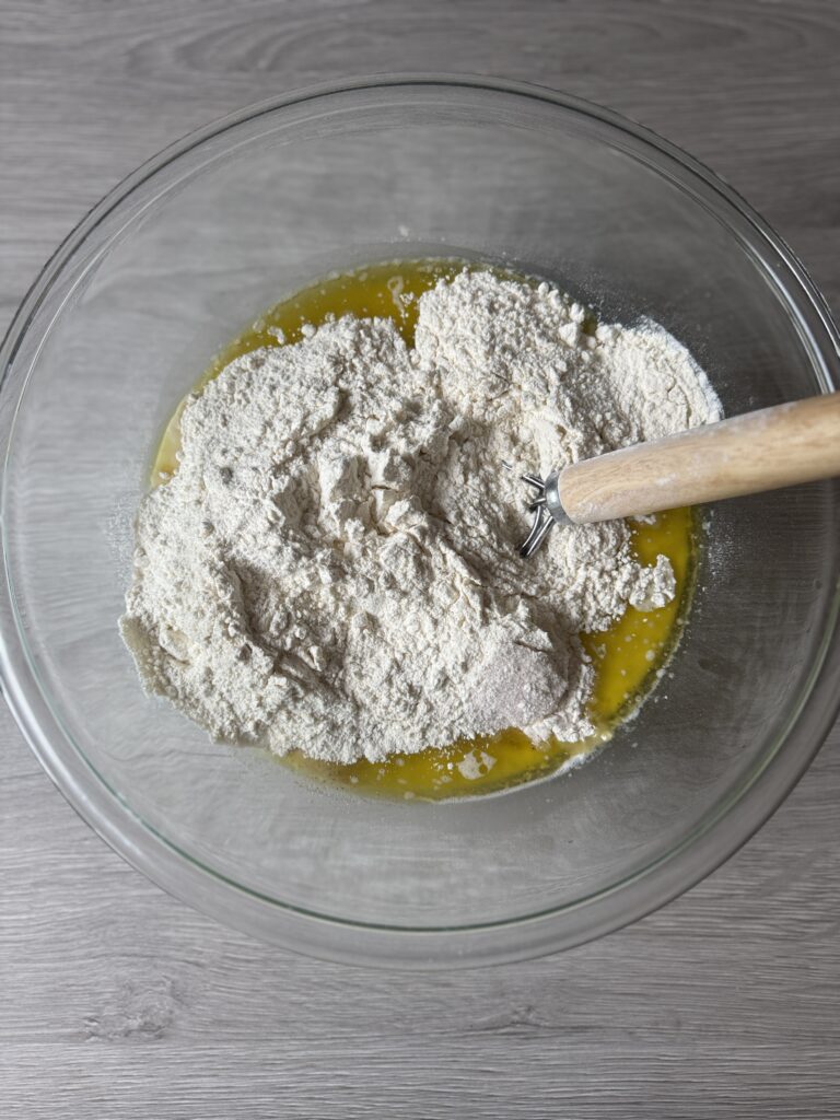 mixing bagel dough